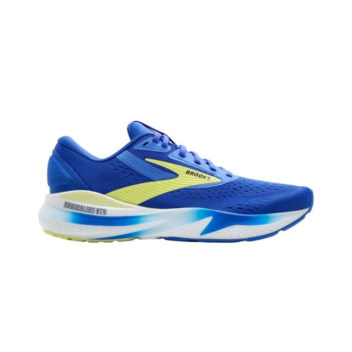 Brooks Adrenaline GTS 24 Wide Blau Gelb SS25 Schuhe, Größe 42,5 - EUR