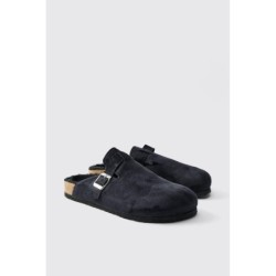 Mules aus Wildlederimitat mit Sherpa-Futter - Schwarz - 41, Schwarz