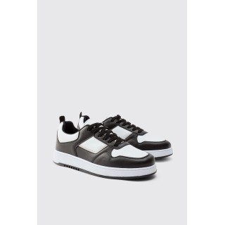 Klobige Kontrast-Sneaker in Schwarz - 41, Schwarz