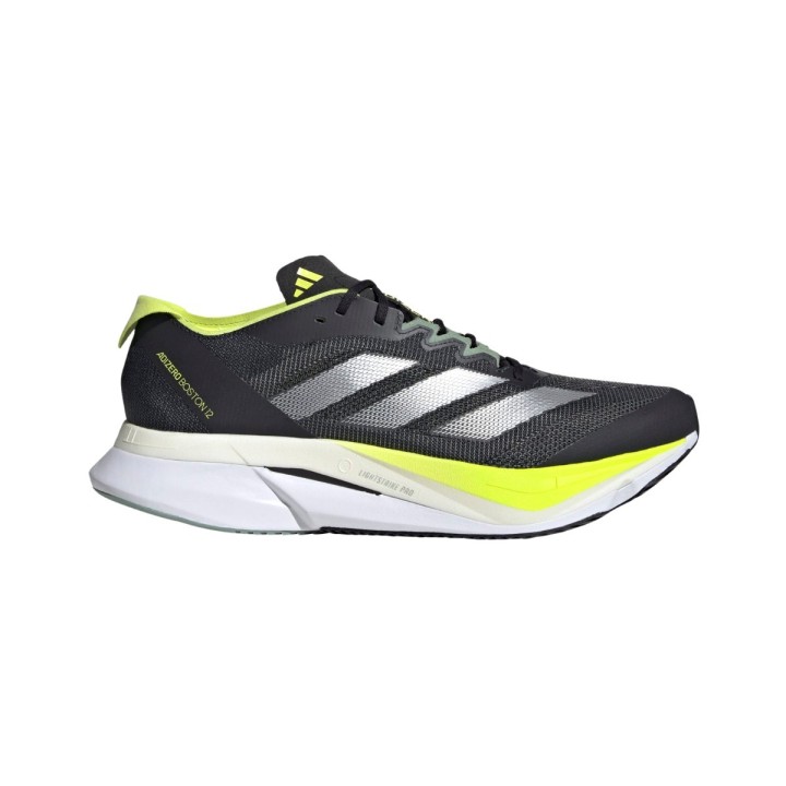 Adidas Adizero Boston 12 Schuhe Schwarz Gelb SS25, Größe UK 7