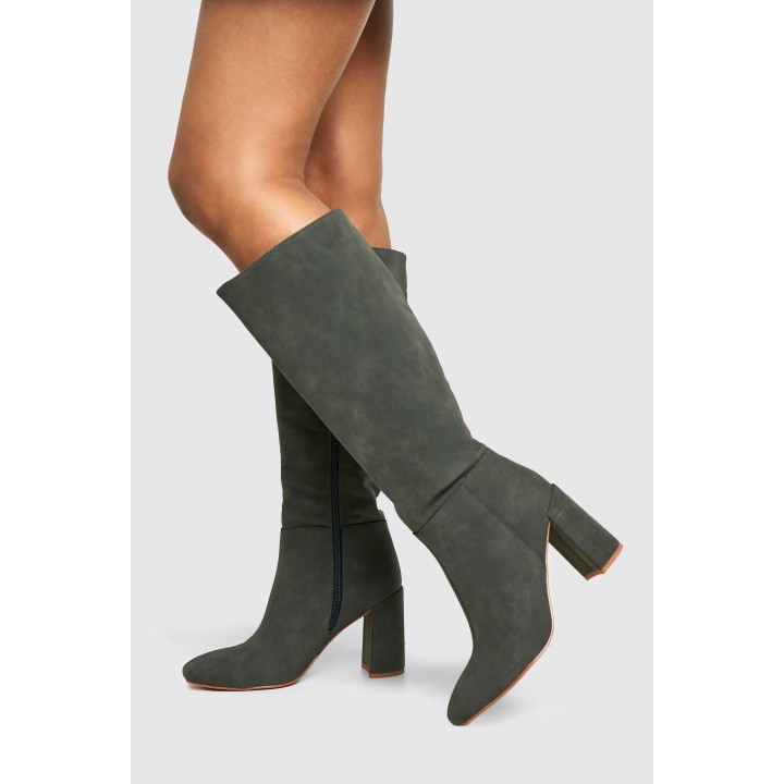 Strukturierte Overknee-Stiefel - Grey - 38, Grey