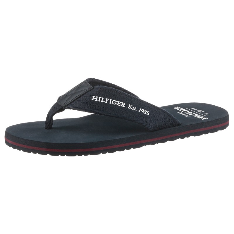 Tommy Hilfiger Zehentrenner "HILFIGER 85 BEACH SANDAL", Sommermode, Dianette, Sommerschuh mit Logoschriftzug