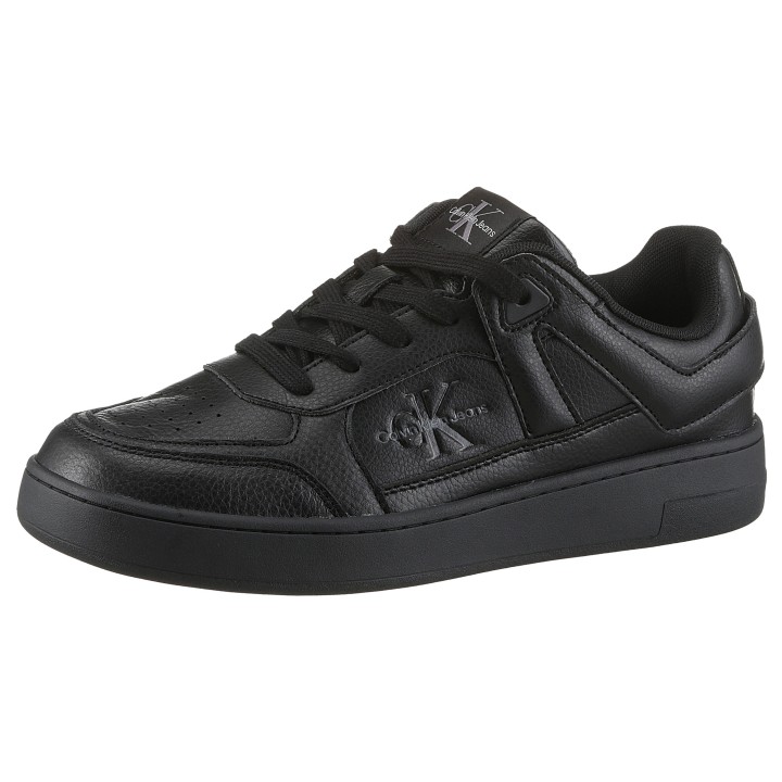 Calvin Klein Jeans Sneaker "BASKET CUP LOW LACEUP TUMBLED", Schnürschuh, Freizeitschuh, Basket-Halbschuh mit seitlichem Logo