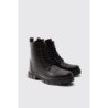 Klobige geschnürte Stiefel - Schwarz - 43, Schwarz