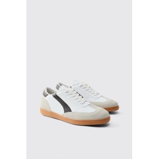 Sneaker mit PU-Einsatz - Grau - 41, Grau