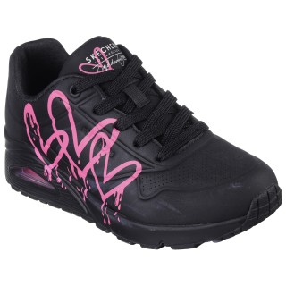 Skechers Sneaker "UNO DRIPPING IN LOVE", mit Herzen-Graffity-Print, Freizeitschuh, Halbschuh, Schnürschuh