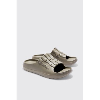 Perforierte Slides mit Skelett-Print - Grau - 42, Grau