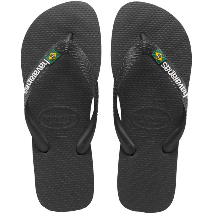 Havaianas Brasil Logo Zehentrenner Black