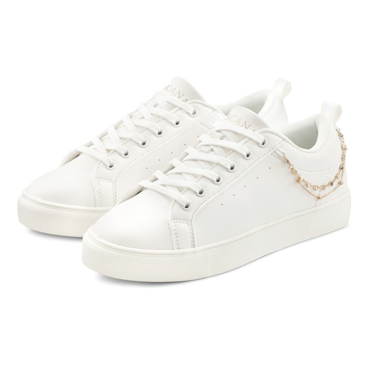 LASCANA Sneaker, modisches Ketten-Element, Schnürhalbschuhe, Freizeitschuhe VEGAN