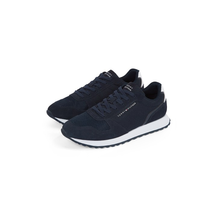 Tommy Hilfiger Sneaker "NEW RUNNER EVA MIX FLAG", Freizeitschuh, Halbschuh, Schnürschuh mit gepolstertem Schaftrand