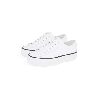 Calvin Klein Jeans Sneaker "BOLD VULC FLATF LOW LTH IN", Halbschuh, Schnürschuh, Freizeitschuh mit CK-Logo an der Ferse