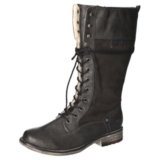 Mustang Shoes Winterstiefel, Blockabsatz, Schnürstiefel, Langschaftstiefel, Innenreißverschluss