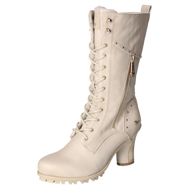 Mustang Shoes Winterstiefel, Absatzstiefel, Profilsohle, mit zusätzlichem Innenreißverschluss