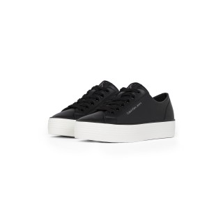 Calvin Klein Jeans Sneaker "BOLD VULC FLATF LOW LTH IN", Halbschuh, Schnürschuh, Freizeitschuh mit CK-Logo an der Ferse