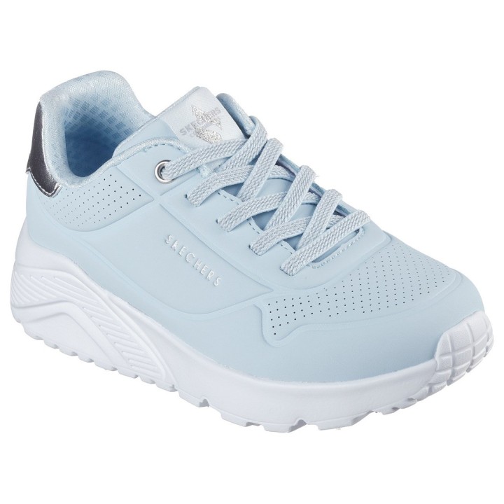 Skechers Sneaker "UNO LITE", Schnür,-Plateausneaker mit Metallic, Größenschablone zum Download