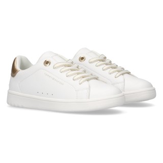 Tommy Hilfiger Sneaker, Schnürschuh, Court Sneaker, Mädchen Schuh mit Metallic Ferse