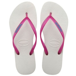 Havaianas Slim Logo Flip White Flops