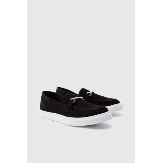 Robuste Mokassins aus Wildlederimitat mit Trense - Schwarz - 41, Schwarz