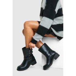 Bikerstiefel Mit Vintage-Style Schnallen-Detail - Black - 38, Black
