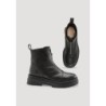 hessnatur Damen Stiefelette mit Zipper aus chromfrei gegerbtem Leder - schwarz - Größe 36