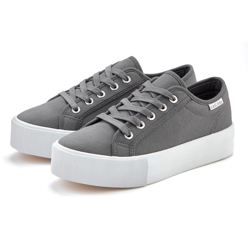 LASCANA Sneaker, Schnürhalbschuh, Freizeitschuh aus Textil mit Plateausohle