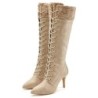 LASCANA Stiefel "Stiefelette, Langer Stiefel", mit spitz zulaufender Form und Strickeinsatz