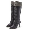 LASCANA Stiefel "Stiefelette, Langer Stiefel", mit spitz zulaufender Form und Strickeinsatz