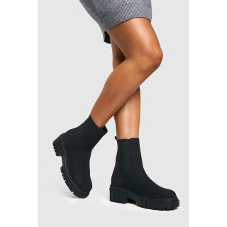 Breite Passform Chelsea-Stiefel Mit Dicker Sohle - Black - 38, Black