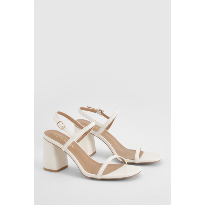 Sandalen Mit Blockabsatz Und Doppelten Riemchen - White - 38, White