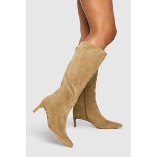 Kniehohe Stiletto-Stiefel - Taupe - 38, Taupe