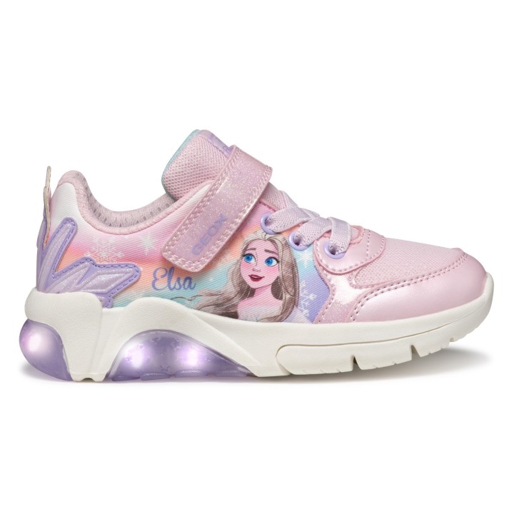 Geox Sneaker "J FADINLIGHT GIRL Blinkschuh", Disney Schuh, Klettschuh, Frozen Sneaker mit Blinkfunktion