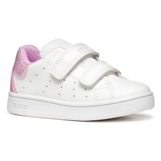 Geox Sneaker "B ECLYPER GIRL", Retro Sneaker, Klettschuh mit bunt glitzerndem Ferseneinsatz