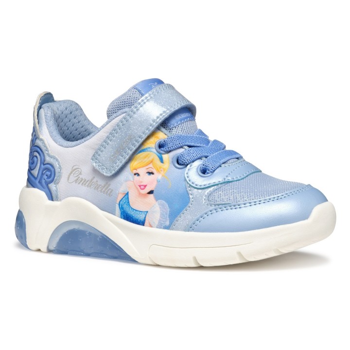 Geox Sneaker "J FADINLIGHT GIRL Blinkschuh", Disney Sneaker, Klettschuh mit Glitzer und Cinderella Motiv, Blinki