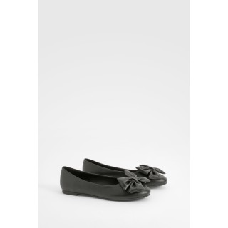 Runde Ballerinas Mit Schleife - Black - 38, Black