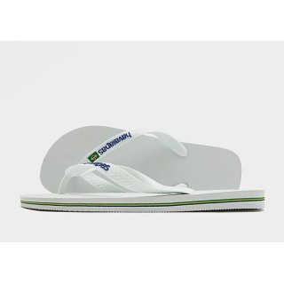 Havaianas Brazil Logo Flip Flops - White - Mens, White