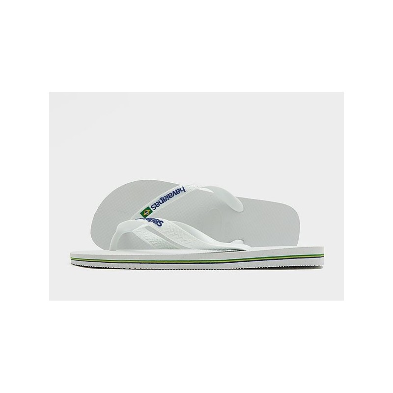 Havaianas Brazil Logo Flip Flops - White - Mens, White