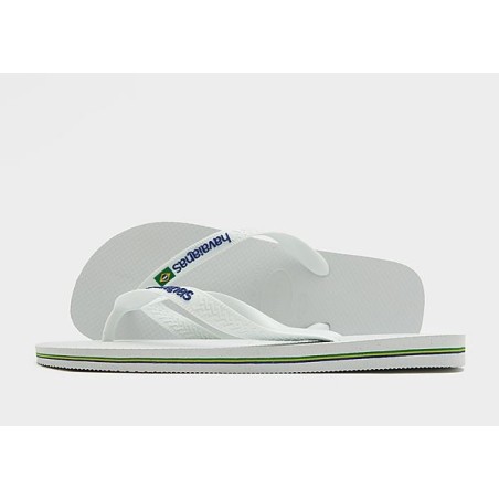Havaianas Brazil Logo Flip Flops - White - Mens, White