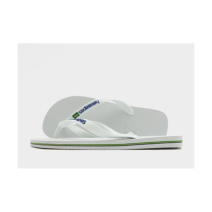 Havaianas Brazil Logo Flip Flops - White - Mens, White