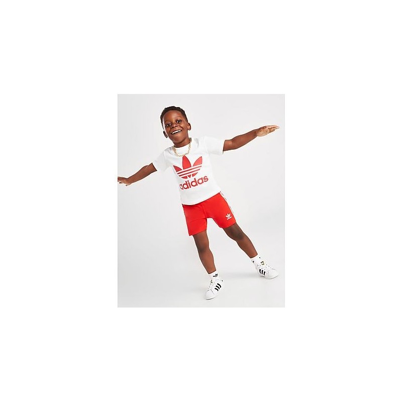 adidas Originals Trefoil T-Shirt/Shorts Set Infant - White / Vivid Red, White / Vivid Red