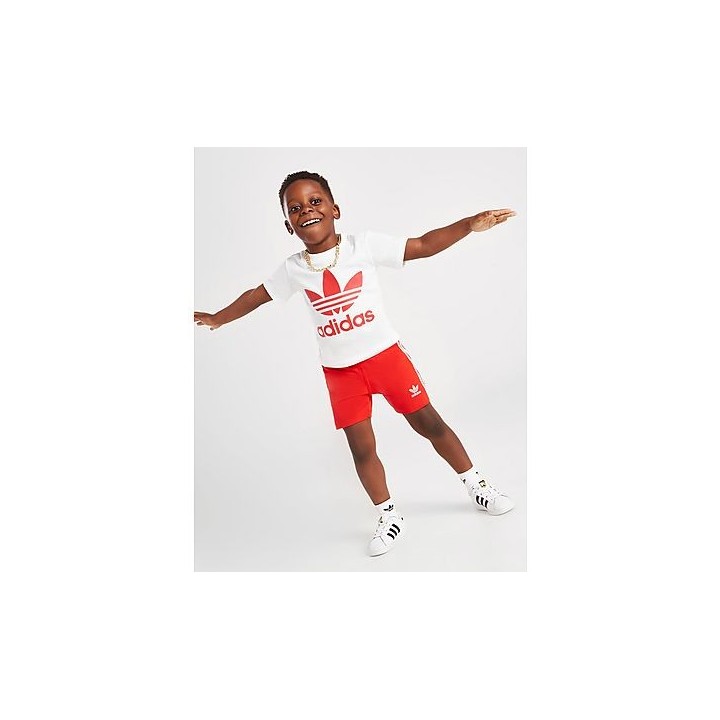 adidas Originals Trefoil T-Shirt/Shorts Set Infant - White / Vivid Red, White / Vivid Red