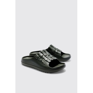 Perforierte Slides mit Skelett-Print - Khaki - 43, Khaki