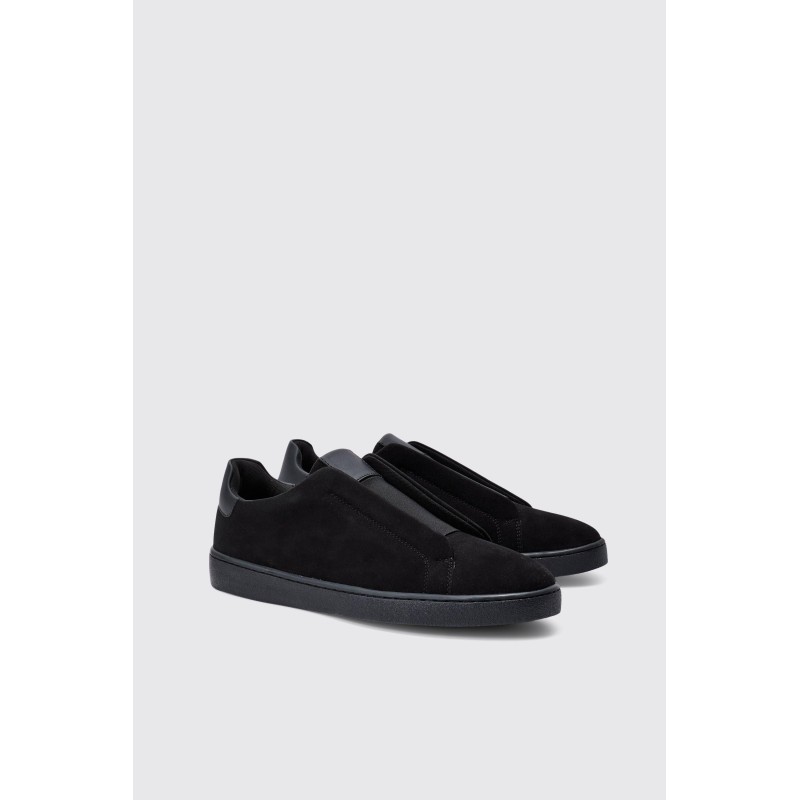 Schwarze Sneaker aus Wildlederimitat - 42, Schwarz