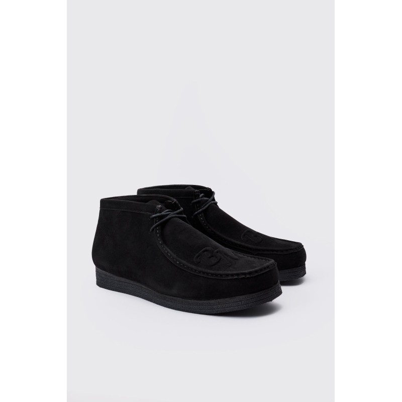 Schwarze Schuhe aus Wildlederimitat mit Logo - 41, Schwarz