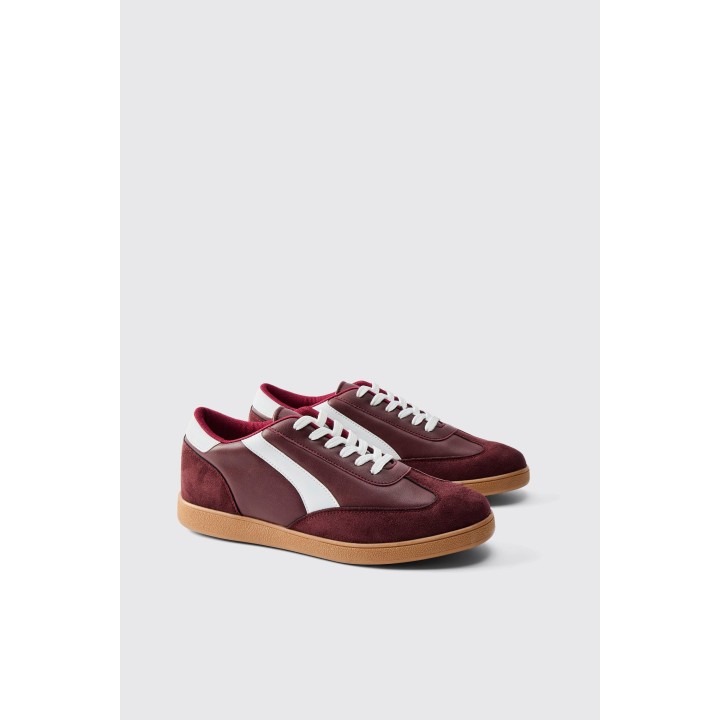 Sneaker mit Kontrast-Einsatz - Burgund - 41, Burgund