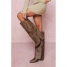 Breite Passform Zerrissene Western-Stiefel Mit Nieten - Brown - 38, Brown