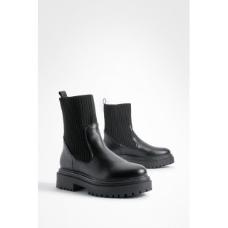 Chelsea-Stiefel Mit Klobiger Sohle - Black - 39, Black