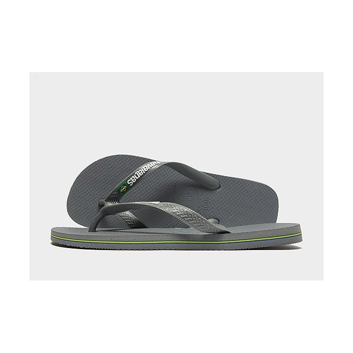 Havaianas Brazil Logo Flip-Flops - Grey - Mens, Grey