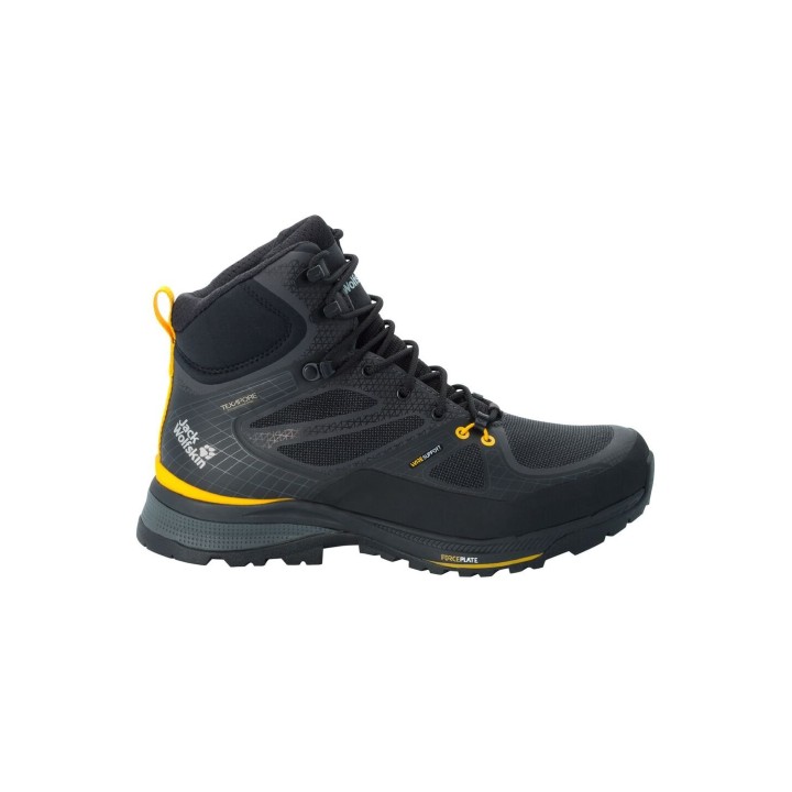 Jack Wolfskin Force Trekker Texapore Mid Men Wasserdichte Trekkingschuhe Herren 41 miscellaneous,black,yellow Black / Burly Y