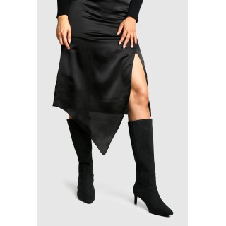Breite Passform Kniehohe Stiefel Mit Absatz - Black - 38, Black