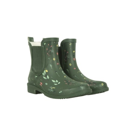 Knöchelhohe Damen-Gummisteifel - Dunkel-Khaki